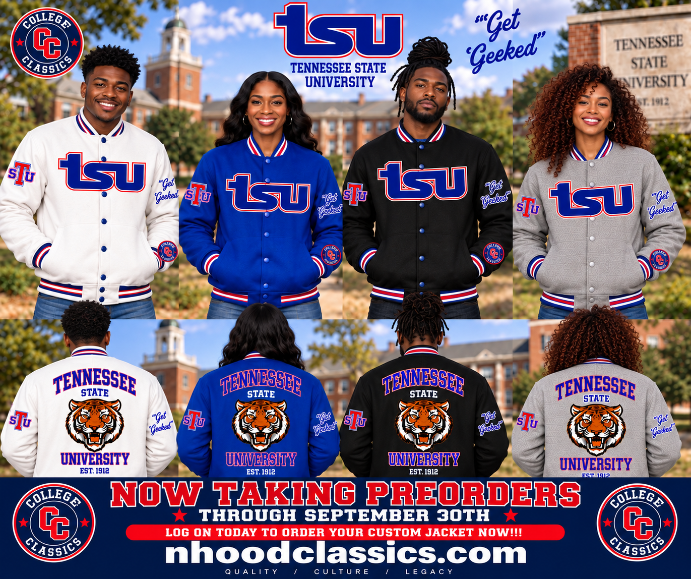 Tennessee State University premium wool jackets — now taking preorders at nhoodclassics.com
